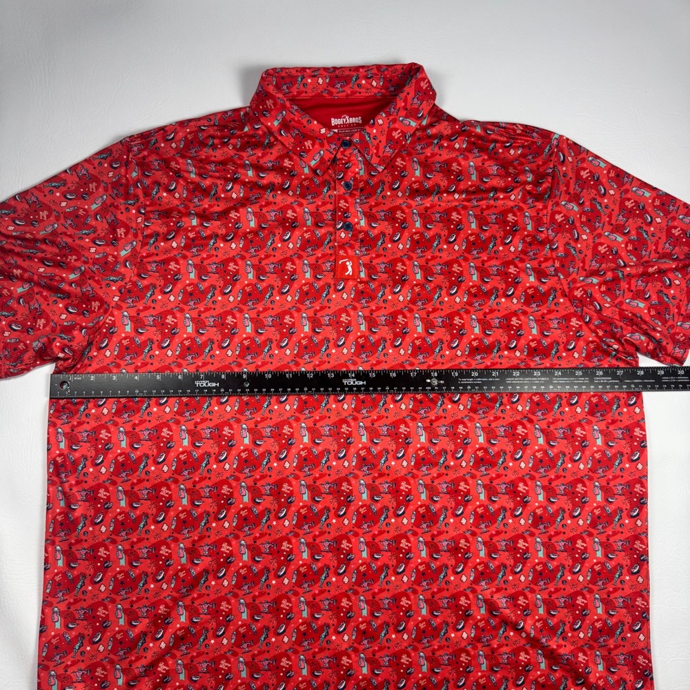 Bogey Bros Golf Co Polo Shirt USA Patriotic Graphic Print Mens Red 3XL XXXL - Picture 4 of 10
